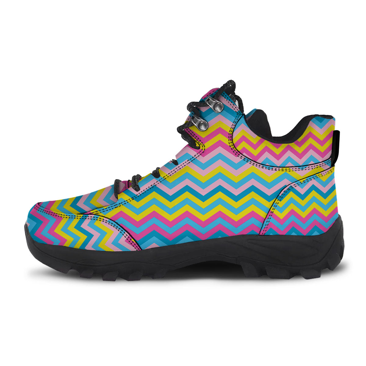Chevron Rainbow Print Pattern Hiking Shoes-grizzshop