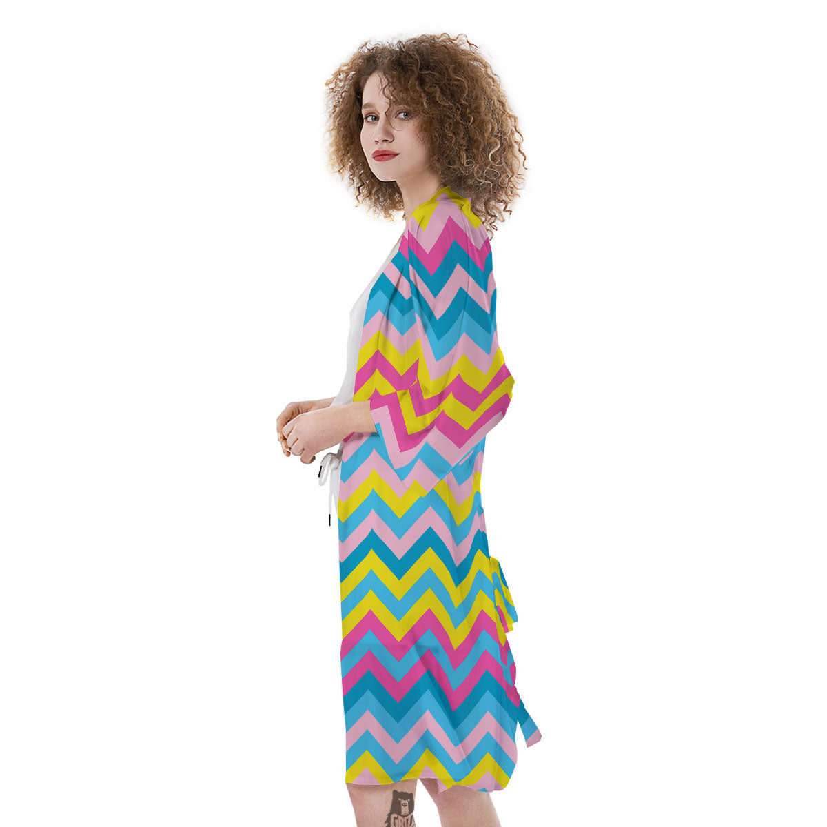Chevron Rainbow Print Pattern Kimono-grizzshop