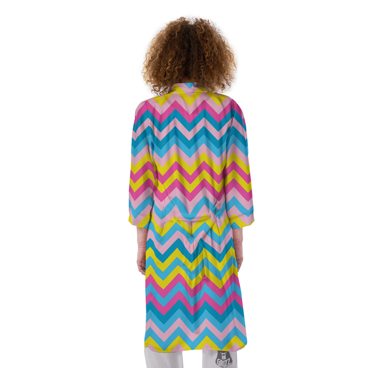 Chevron Rainbow Print Pattern Kimono-grizzshop