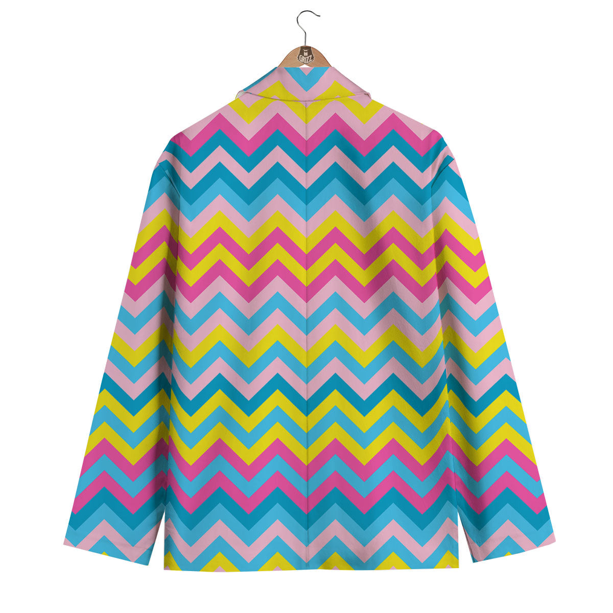 Chevron Rainbow Print Pattern Men's Blazer-grizzshop