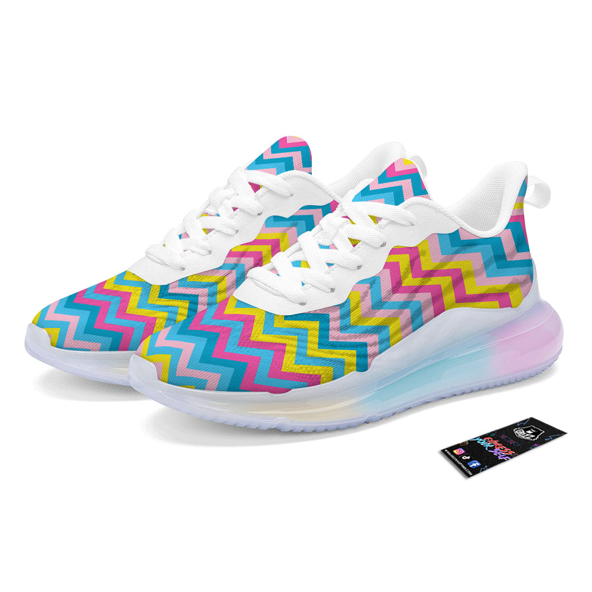 Chevron Rainbow Print Pattern Running Sneakers-grizzshop