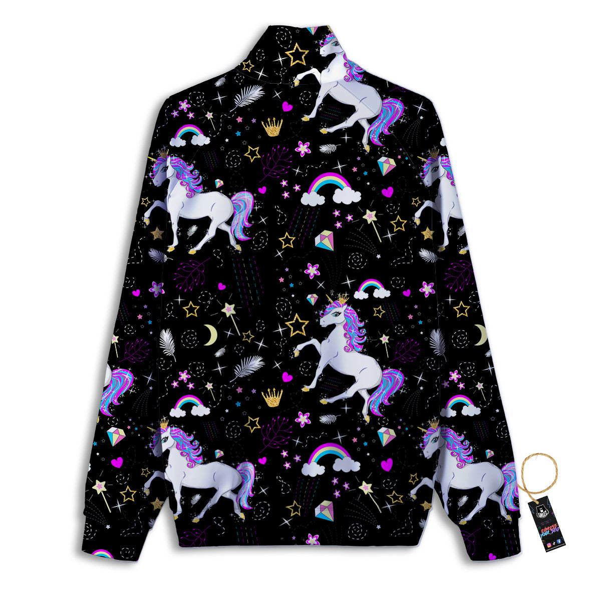 Chevron Rainbow Print Pattern Track Jacket-grizzshop