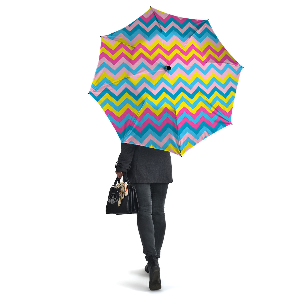 Chevron Rainbow Print Pattern Umbrella-grizzshop