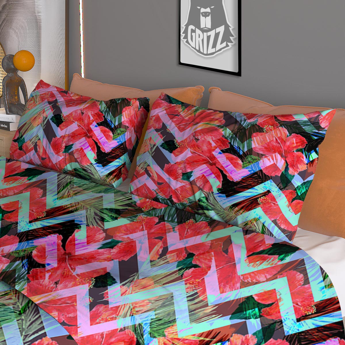 Cattleya Tropical Print Pattern Duvet Cover Bedding Set