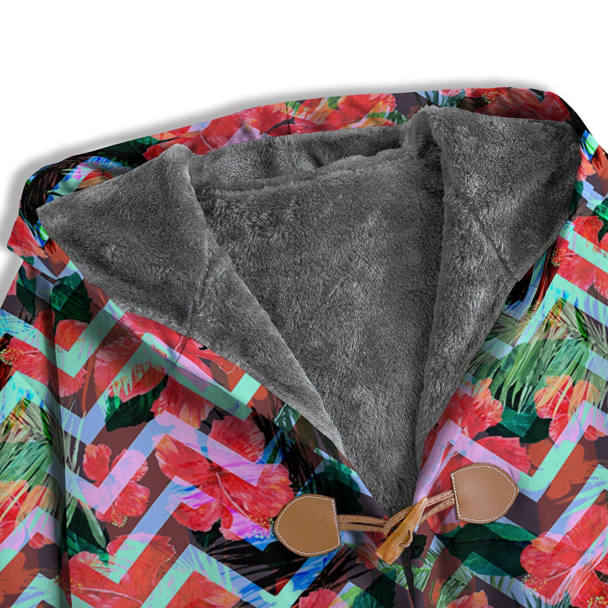 Chevron Red Hibiscus Print Pattern Men's Windbreaker Jacket-grizzshop