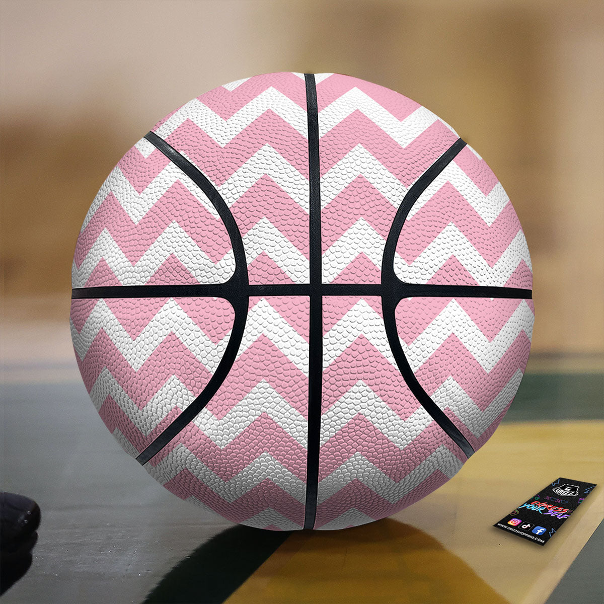 Chevron White And Pink Print Pattern Basketball-grizzshop