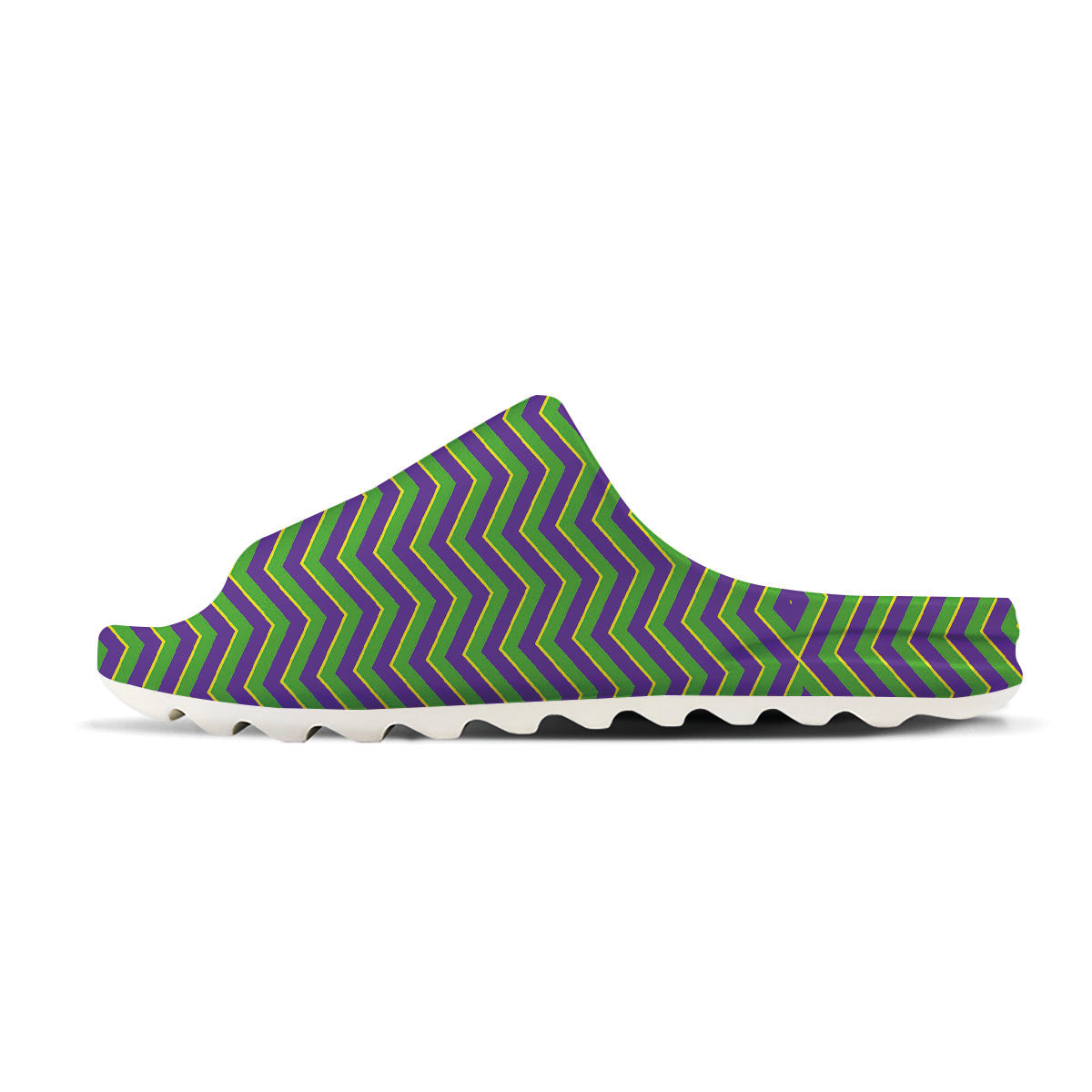 Chevron Mardi Gras Print Pattern Sandals-grizzshop
