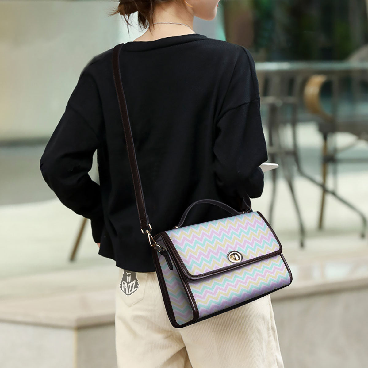 Chevron Pastel Print Pattern Women's Satchel Bag