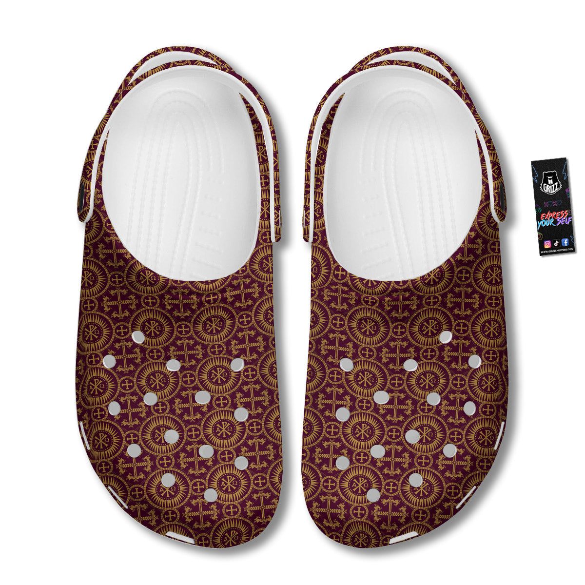 Chi Rho Print Pattern Clog-grizzshop