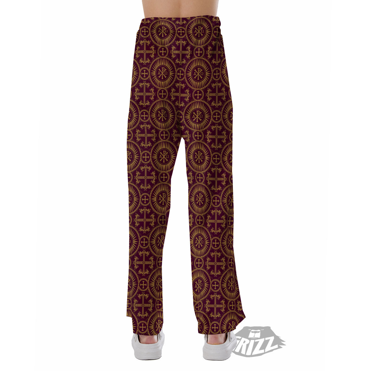 Chi Rho Print Pattern Pajama Pants-grizzshop