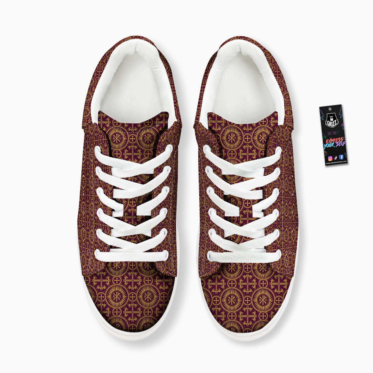 Chi Rho Print Pattern Platform Shoes-grizzshop