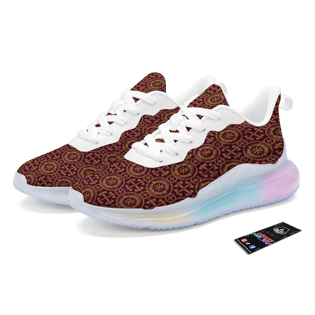 Chi Rho Print Pattern Running Sneakers-grizzshop