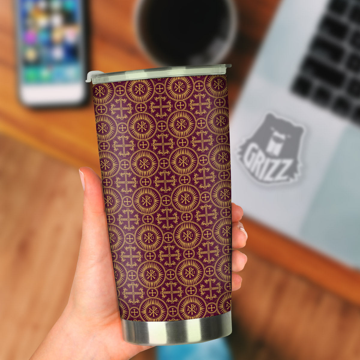 Chi Rho Print Pattern Tumbler-grizzshop