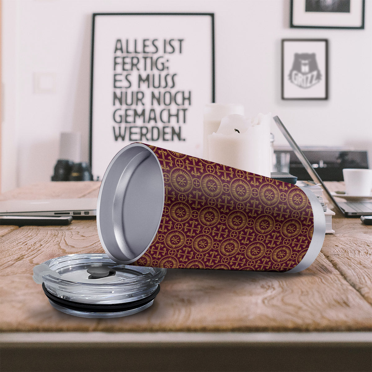 Chi Rho Print Pattern Tumbler-grizzshop