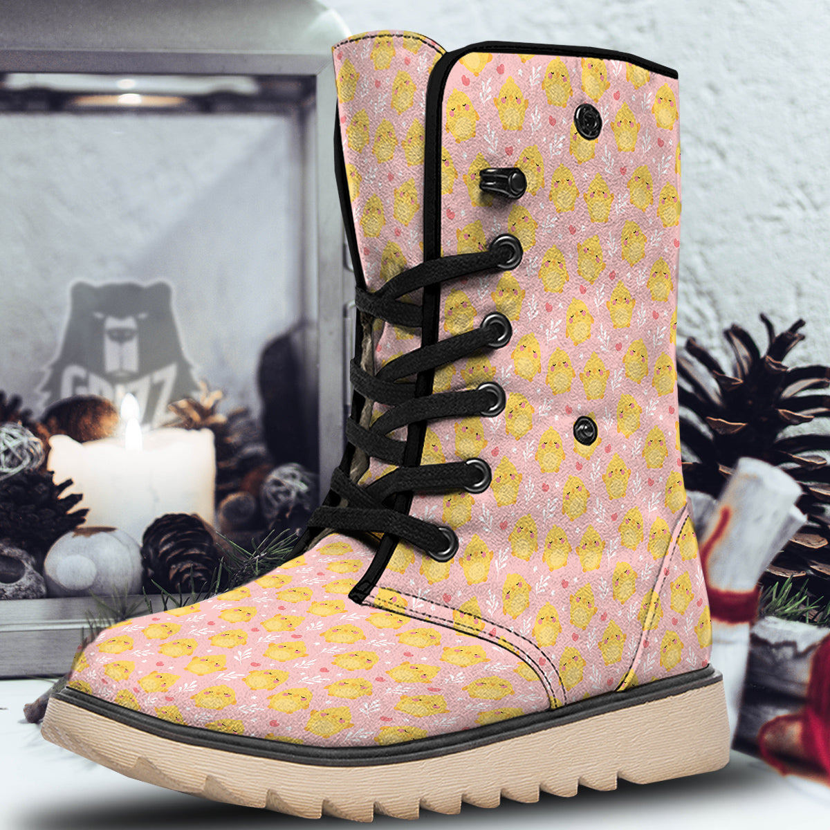 Chicken Cute Print Pattern Snow Boots-grizzshop