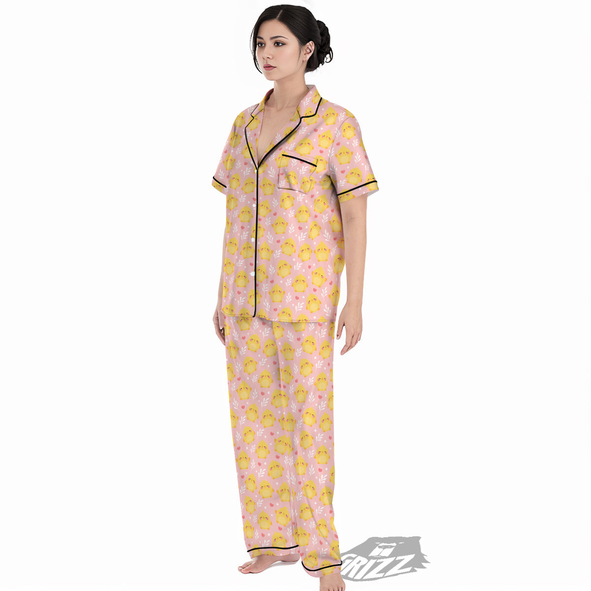 Chicken Cute Print Pattern Women's Pajamas Set-grizzshop