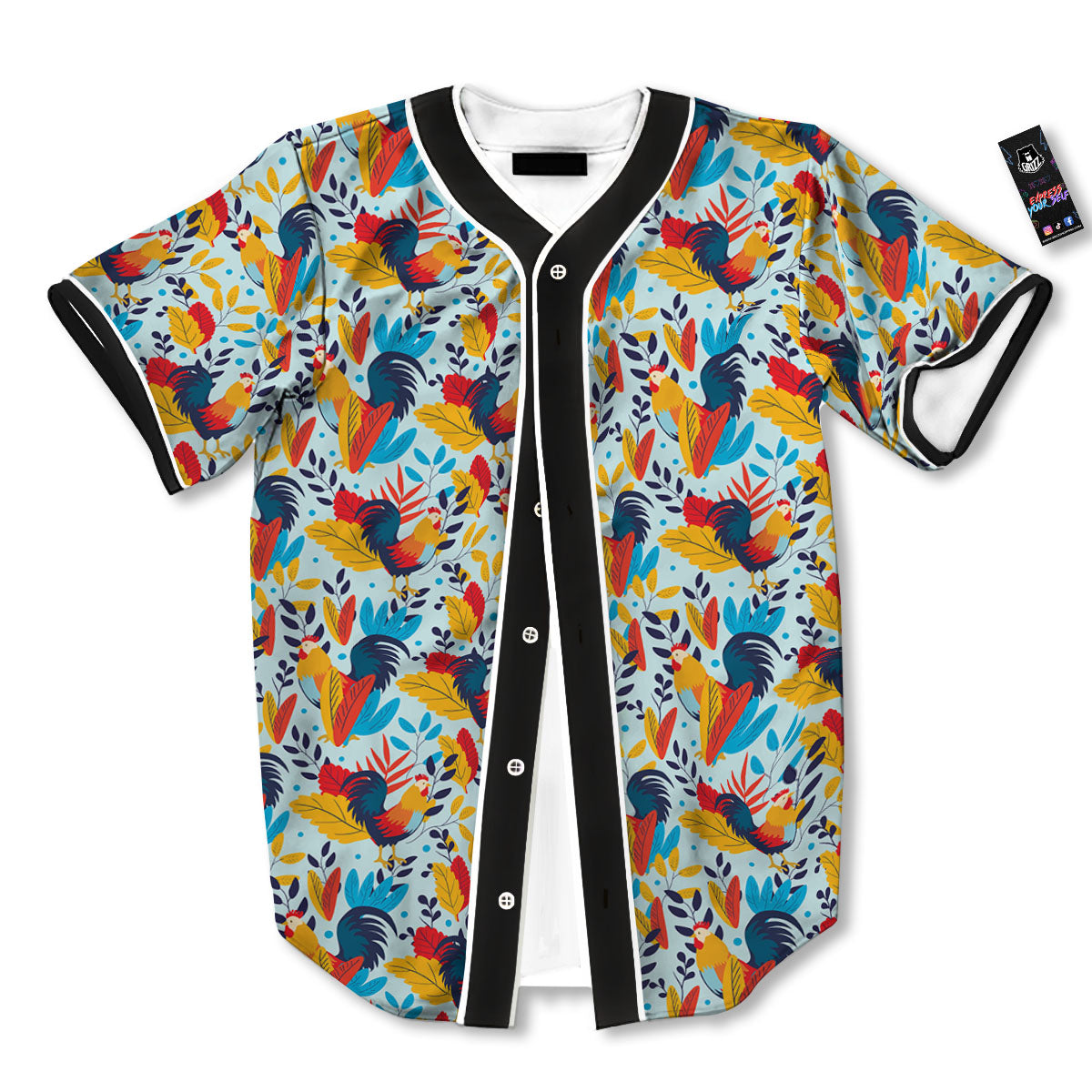 Chicken Exotic Print Pattern Baseball Jersey-grizzshop