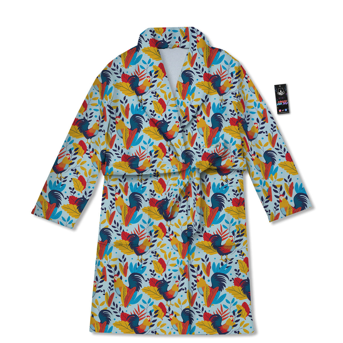 Chicken Exotic Print Pattern Bathrobe-grizzshop