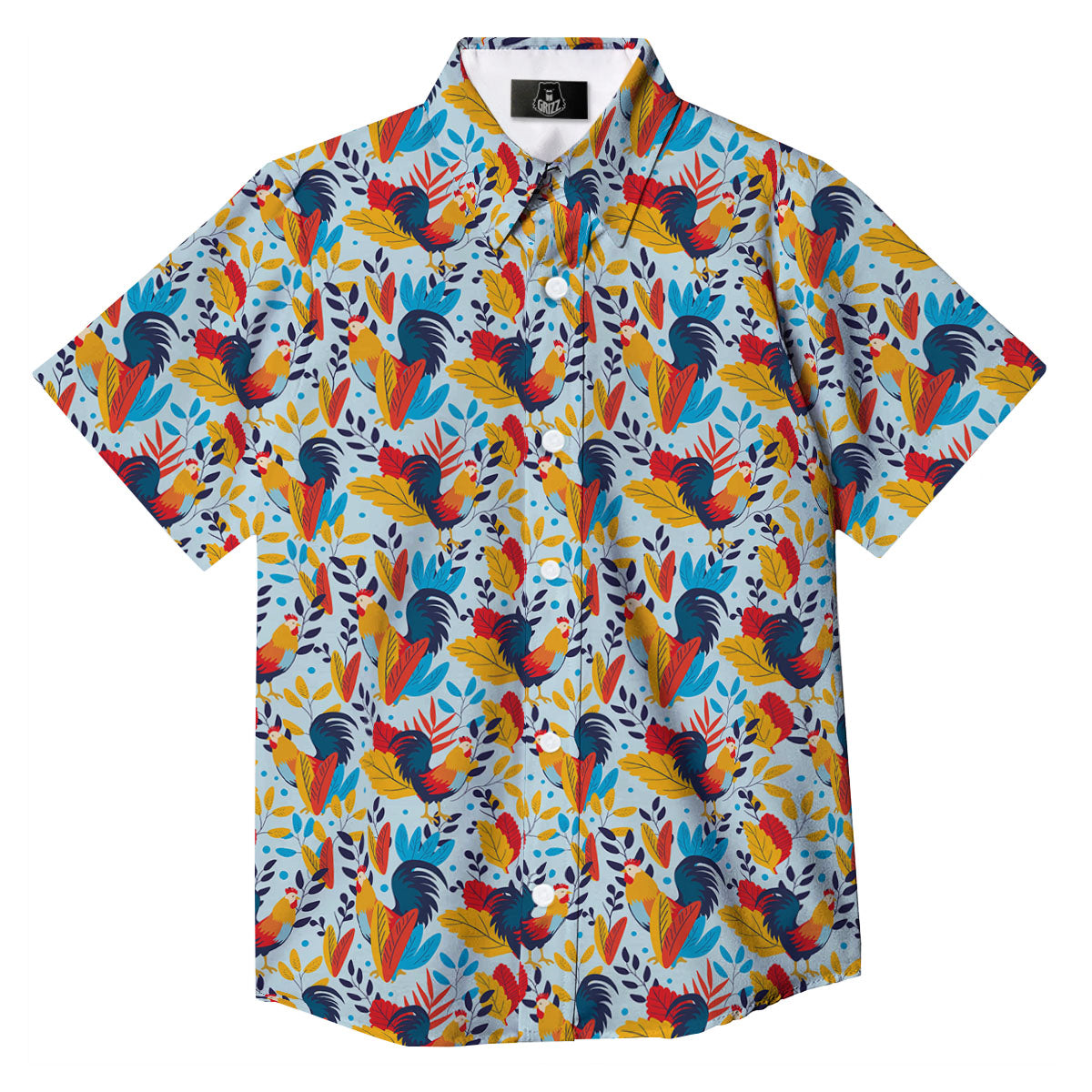 Chicken Exotic Print Pattern Button Up Shirt-grizzshop