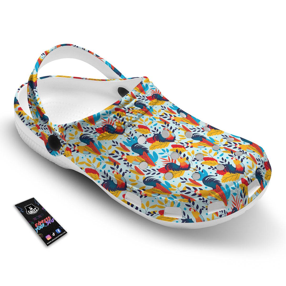Chicken Exotic Print Pattern Clog-grizzshop