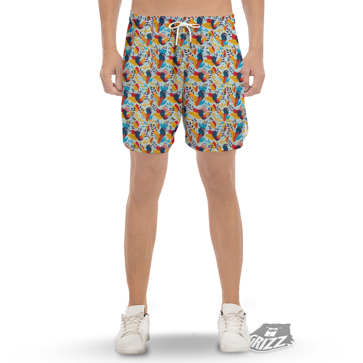 Chicken Exotic Print Pattern Men's Gym Shorts-grizzshop