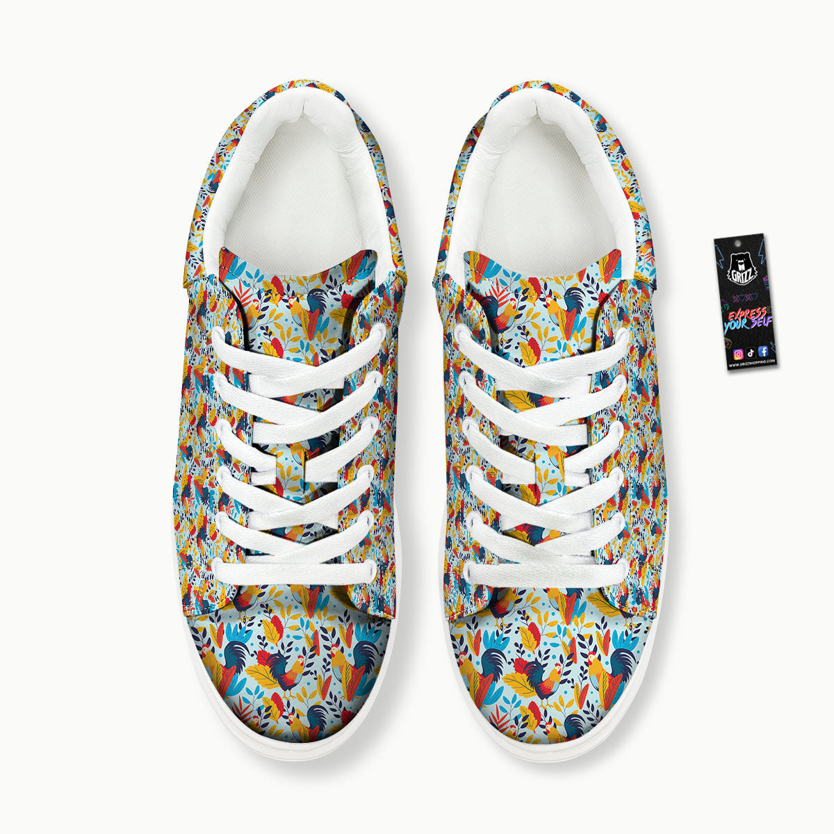 Chicken Exotic Print Pattern Platform Shoes-grizzshop