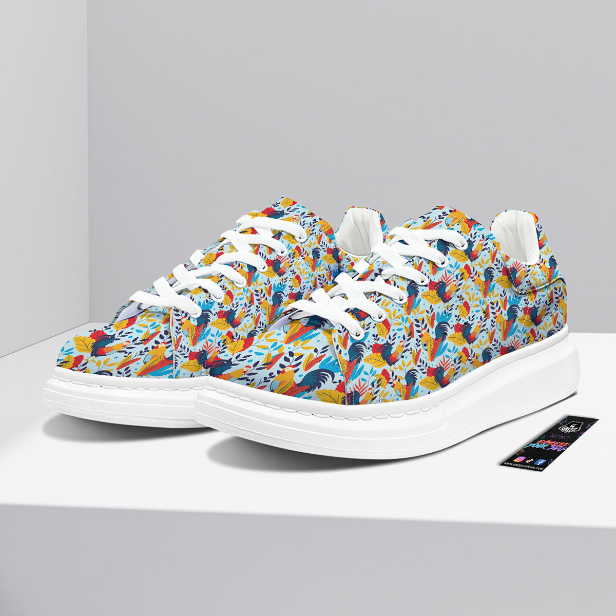 Chicken Exotic Print Pattern Platform Shoes-grizzshop