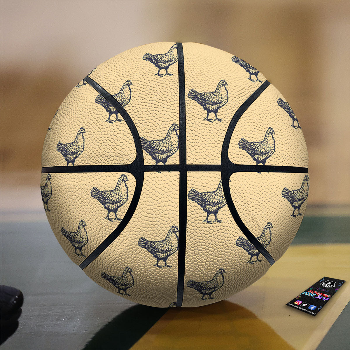 Chicken Hand Drawn Print Pattern Basketball-grizzshop