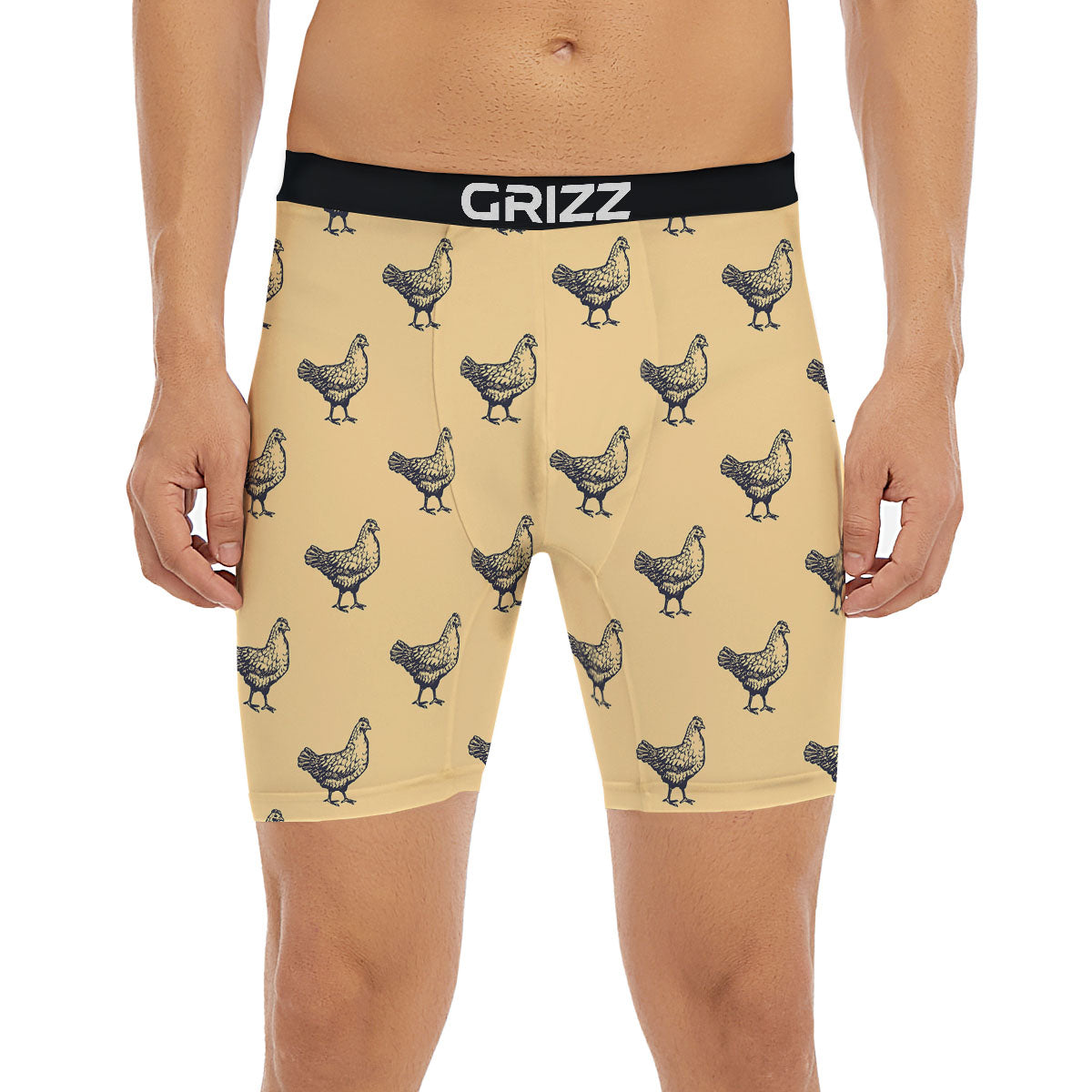 Chicken Hand Drawn Print Pattern Boxer Briefs-grizzshop