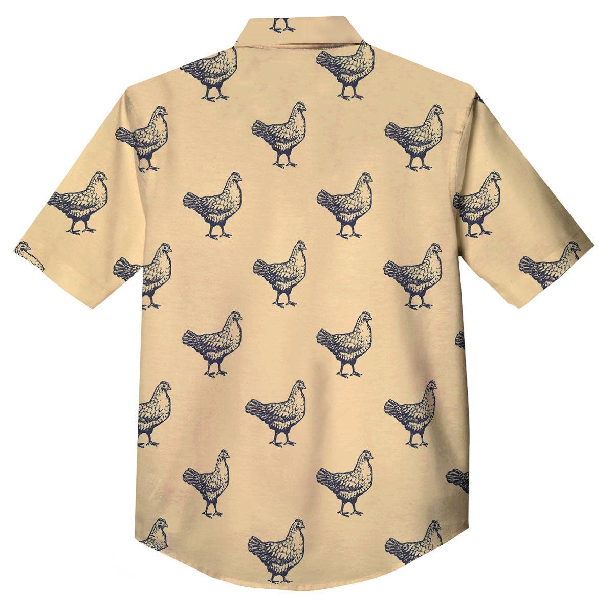 Chicken Hand Drawn Print Pattern Button Up Shirt-grizzshop