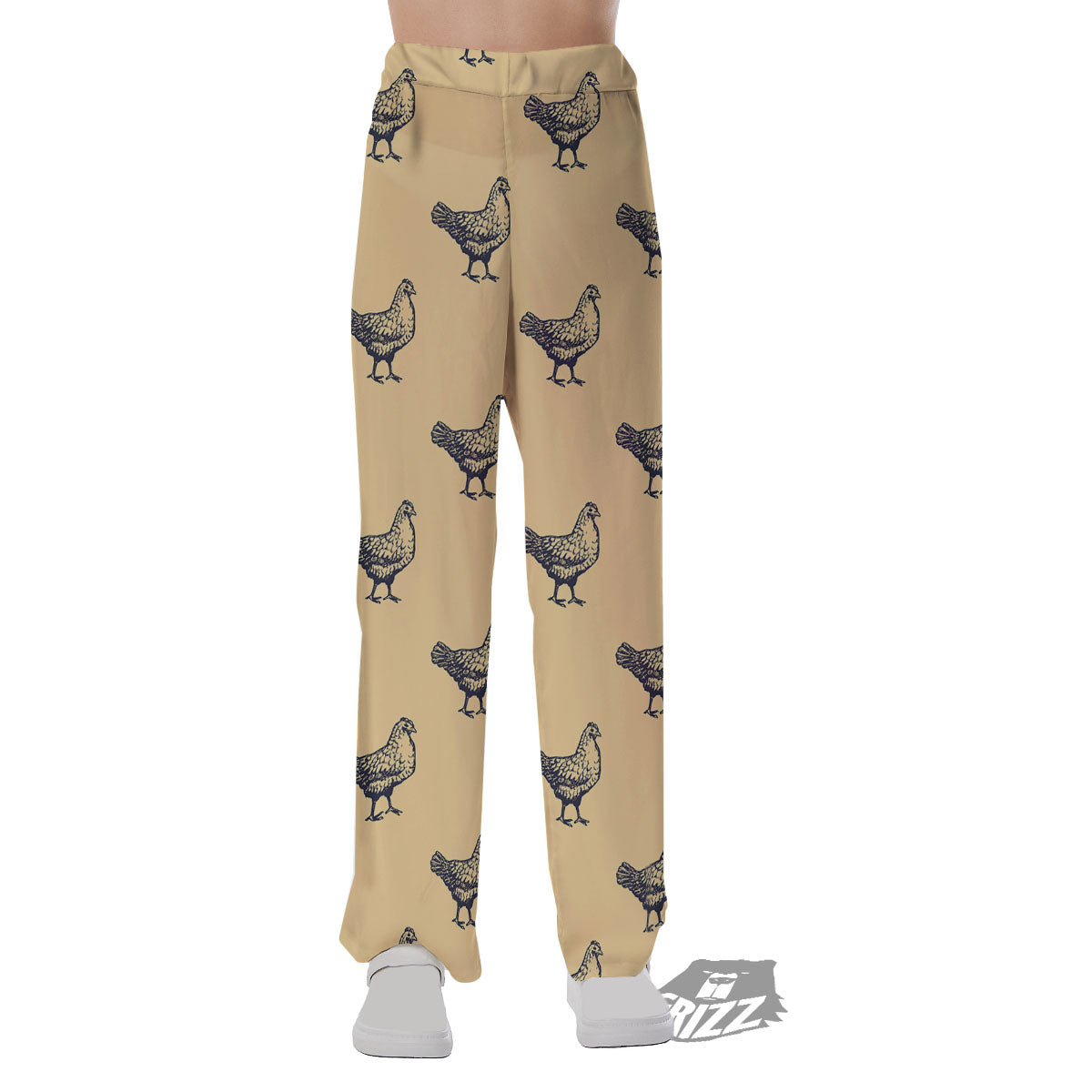 Chicken Hand Drawn Print Pattern Pajama Pants-grizzshop