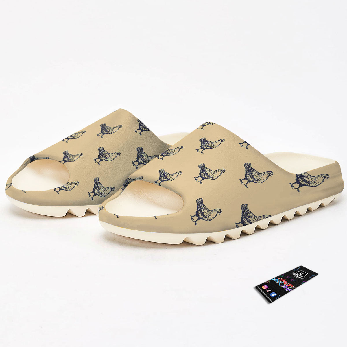 Chicken Hand Drawn Print Pattern Sandals-grizzshop