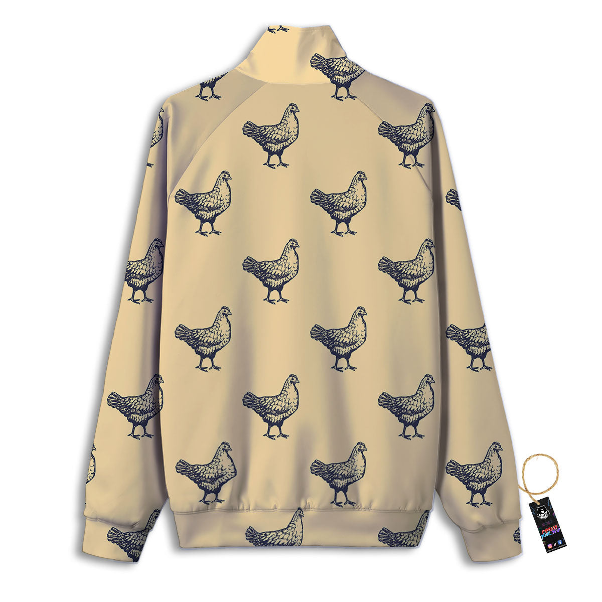Chicken Hand Drawn Print Pattern Track Jacket-grizzshop