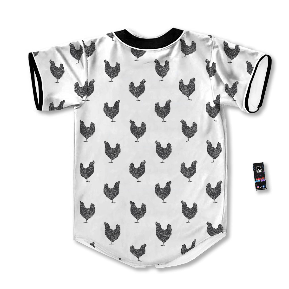 Chicken Painting Print Pattern Baseball Jersey-grizzshop