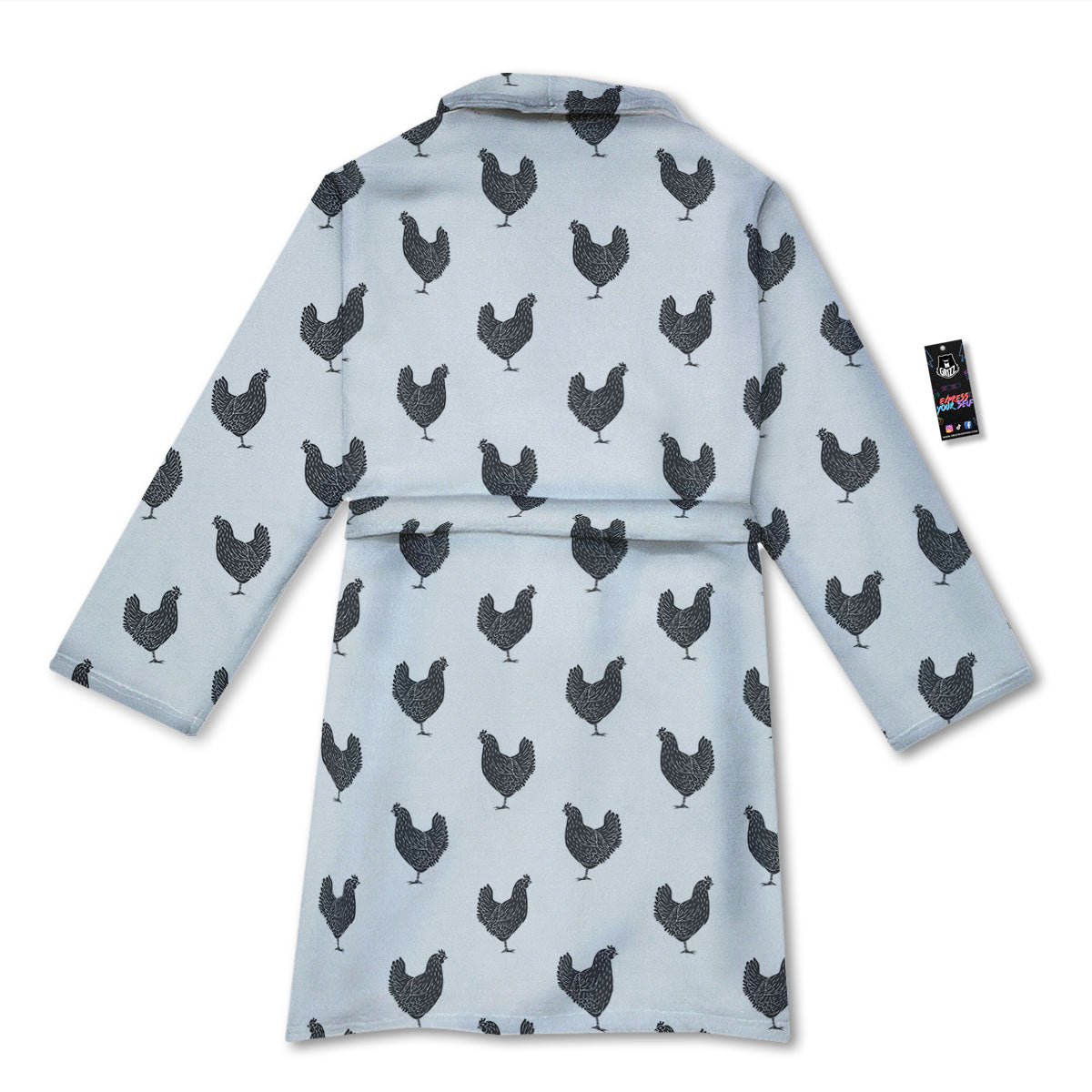 Chicken Painting Print Pattern Bathrobe-grizzshop