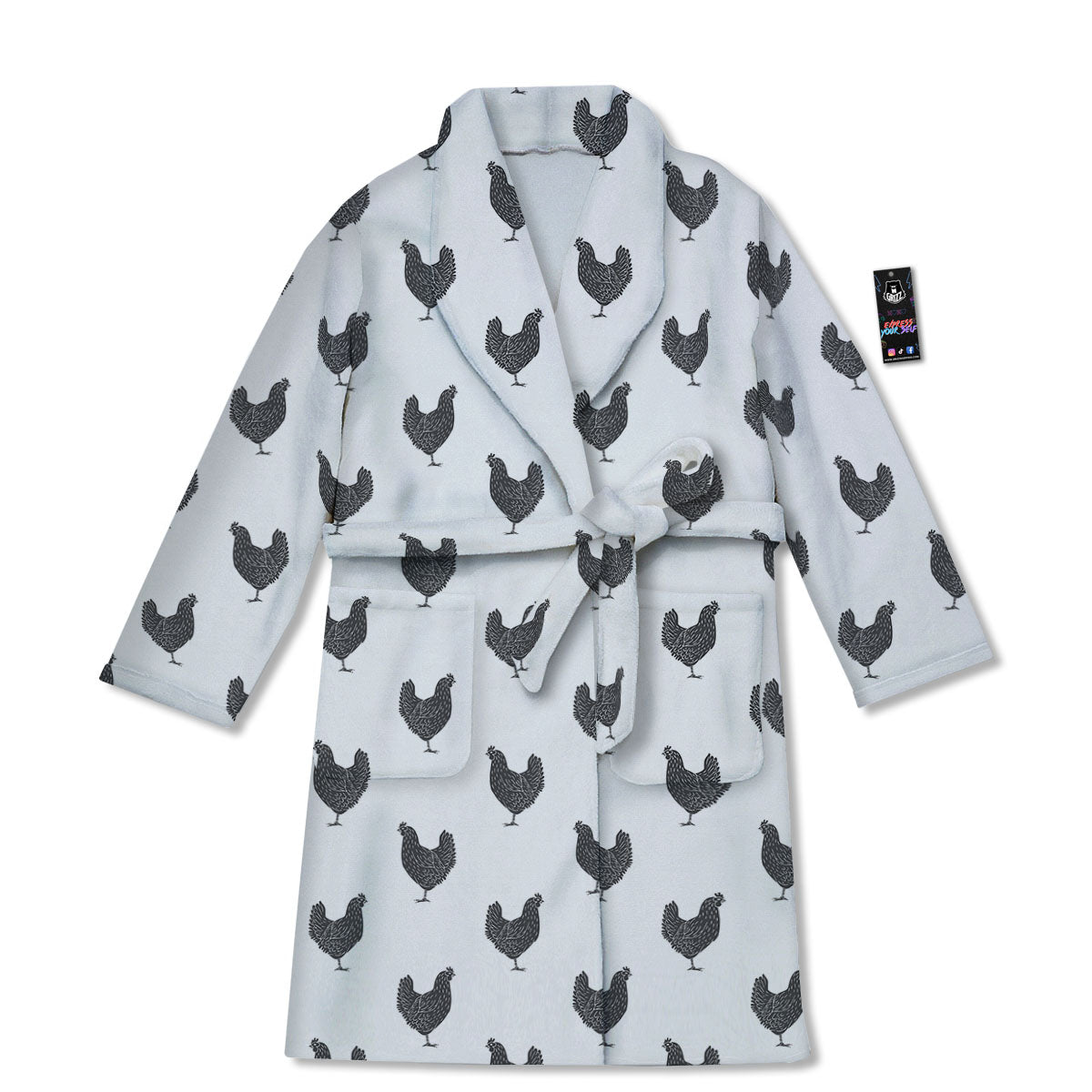 Chicken Painting Print Pattern Bathrobe-grizzshop