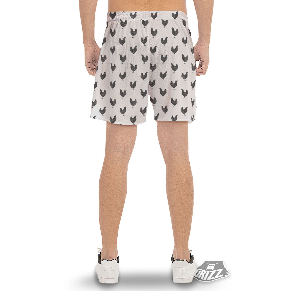 Chicken Painting Print Pattern Men's Gym Shorts-grizzshop