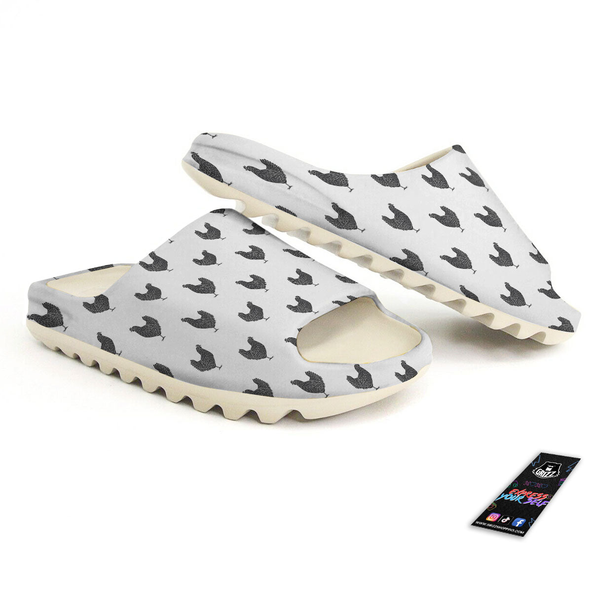 Chicken Painting Print Pattern Sandals-grizzshop
