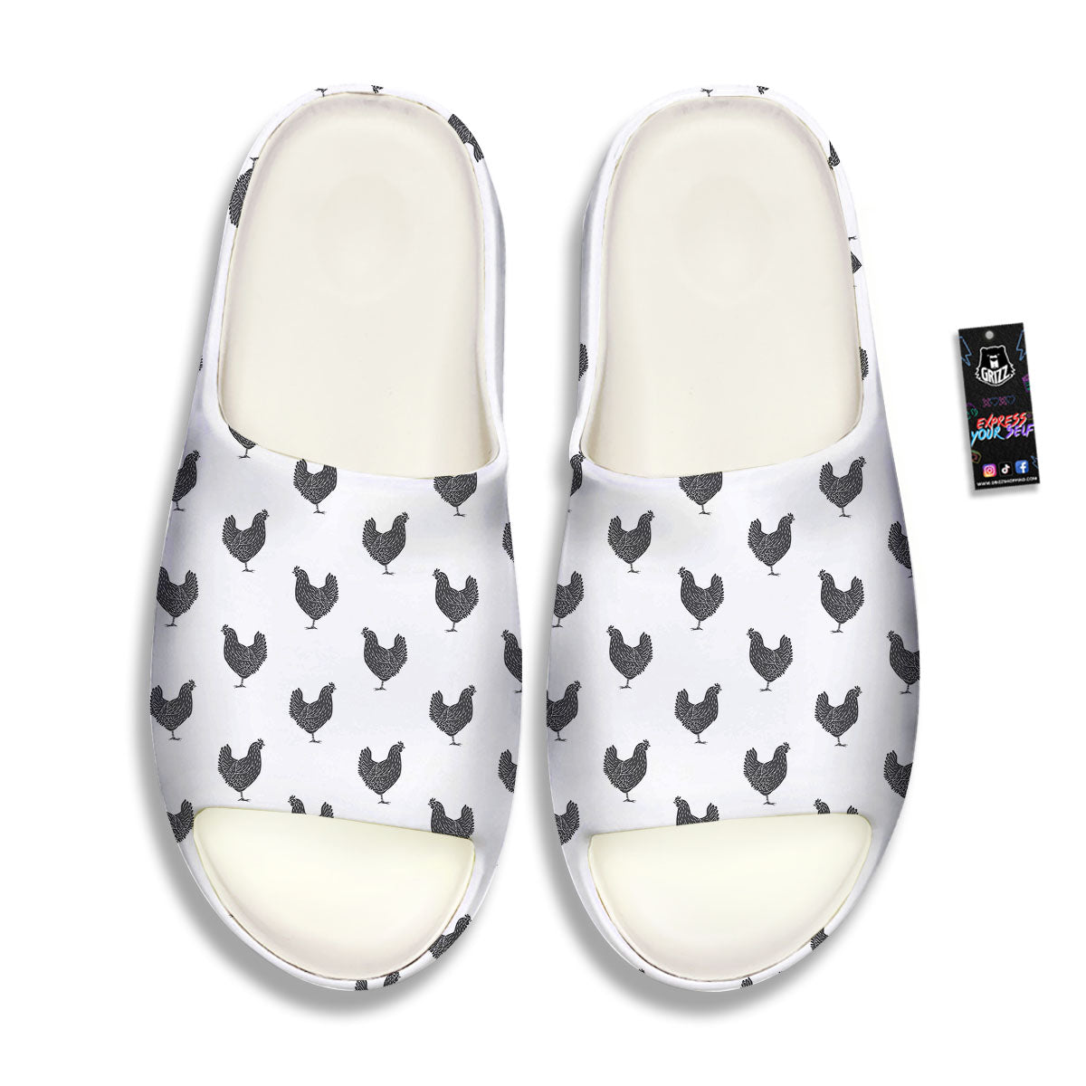 Chicken Painting Print Pattern Sandals-grizzshop