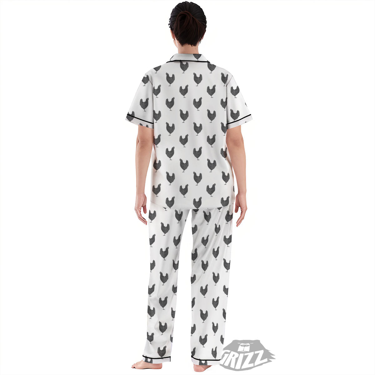 Chicken Painting Print Pattern Women's Pajamas Set-grizzshop