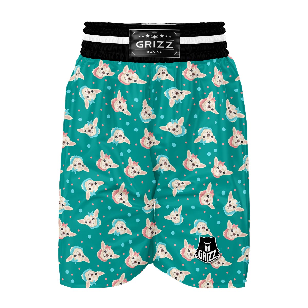 Chihuahua Dot Pattern Print Boxing Shorts-grizzshop