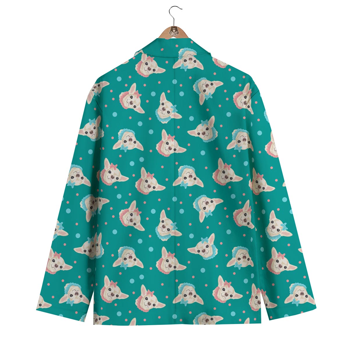 Chihuahua Dot Pattern Print Men's Blazer-grizzshop