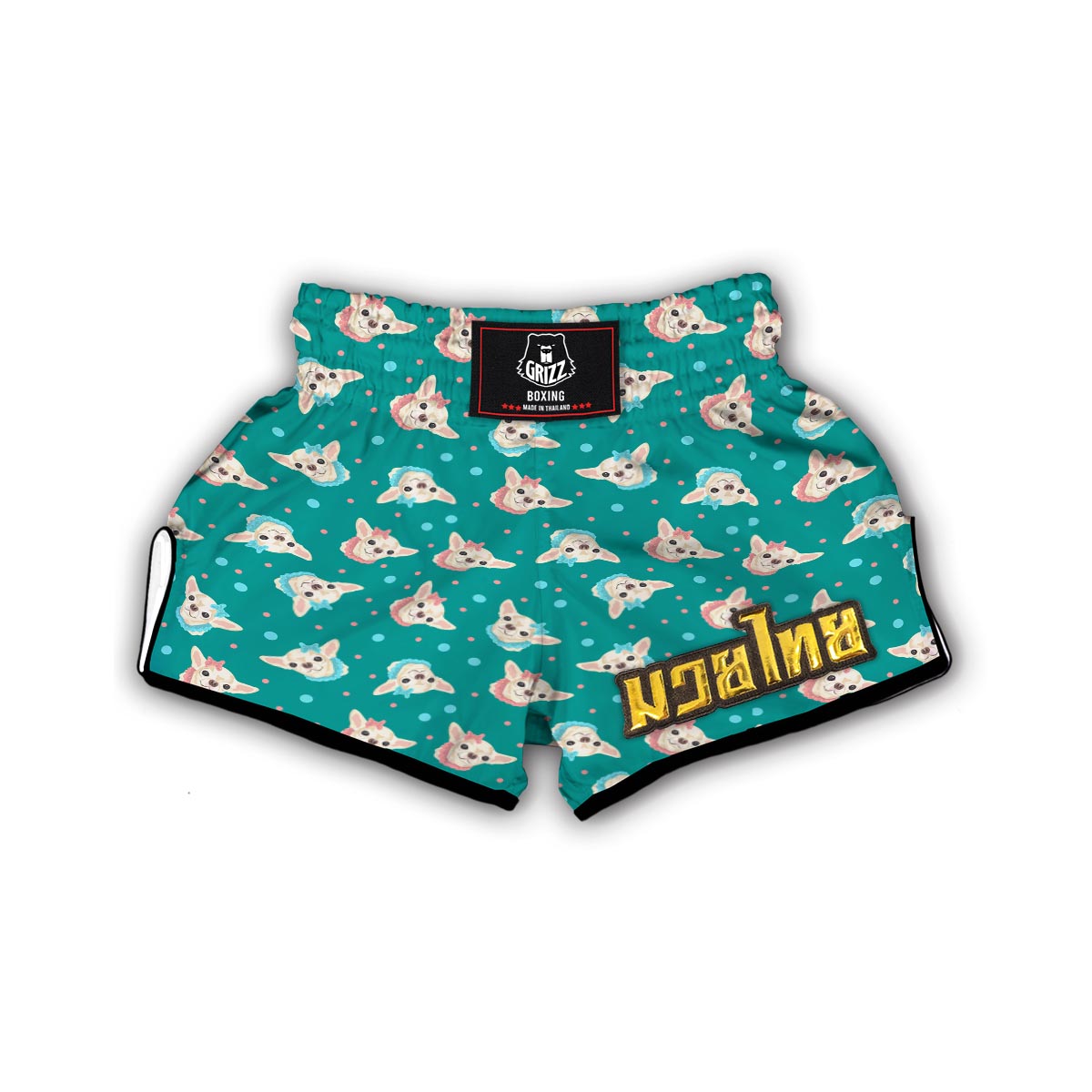 Chihuahua Dot Pattern Print Muay Thai Boxing Shorts-grizzshop