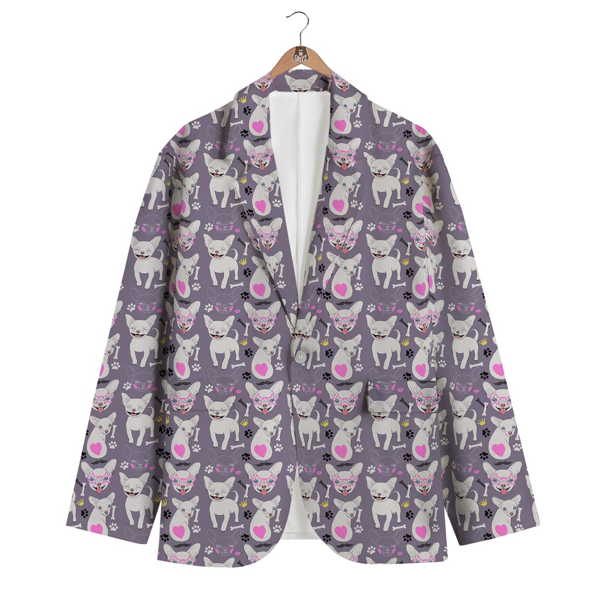 Chihuahua Print Pattern Men's Blazer-grizzshop