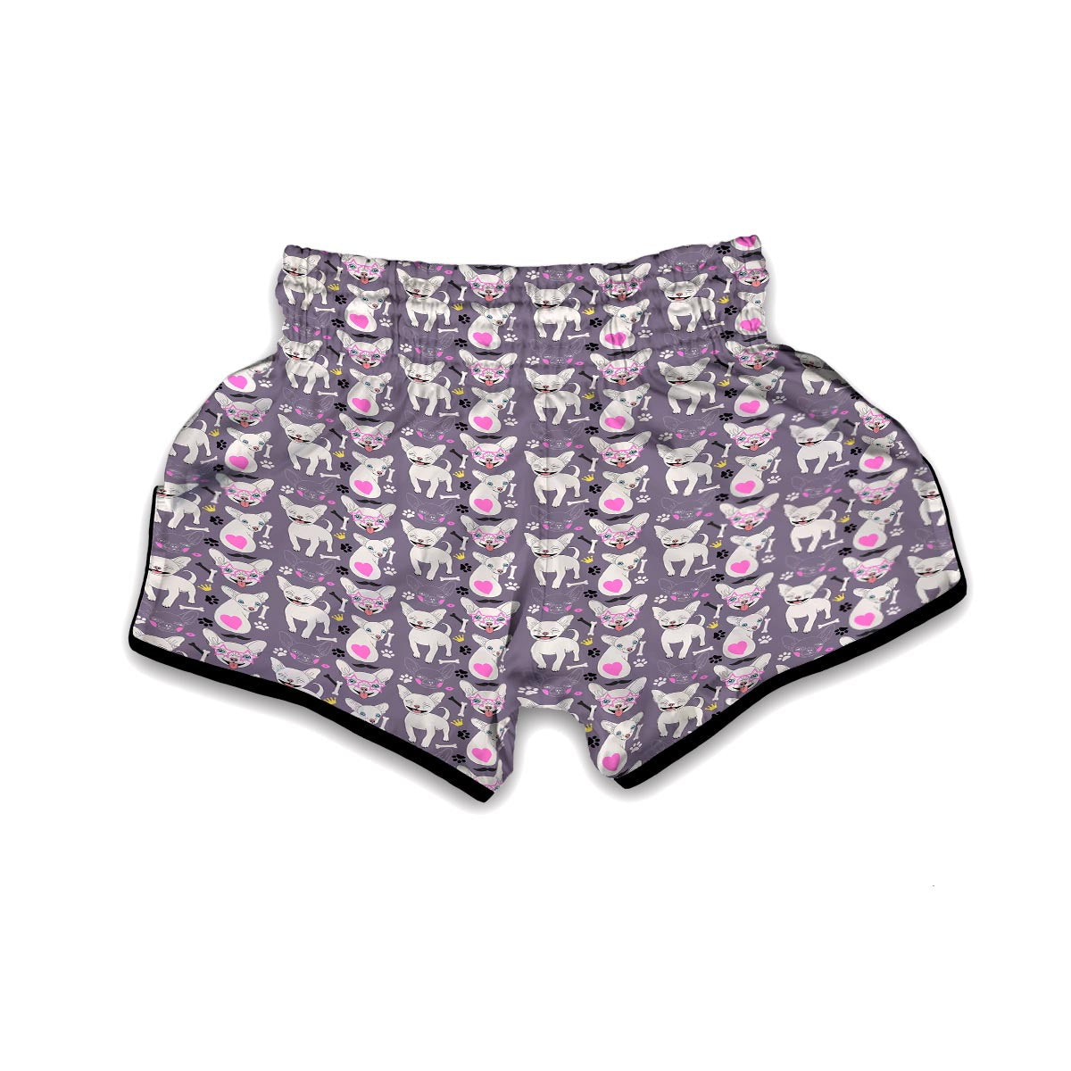 Chihuahua Print Pattern Muay Thai Boxing Shorts-grizzshop