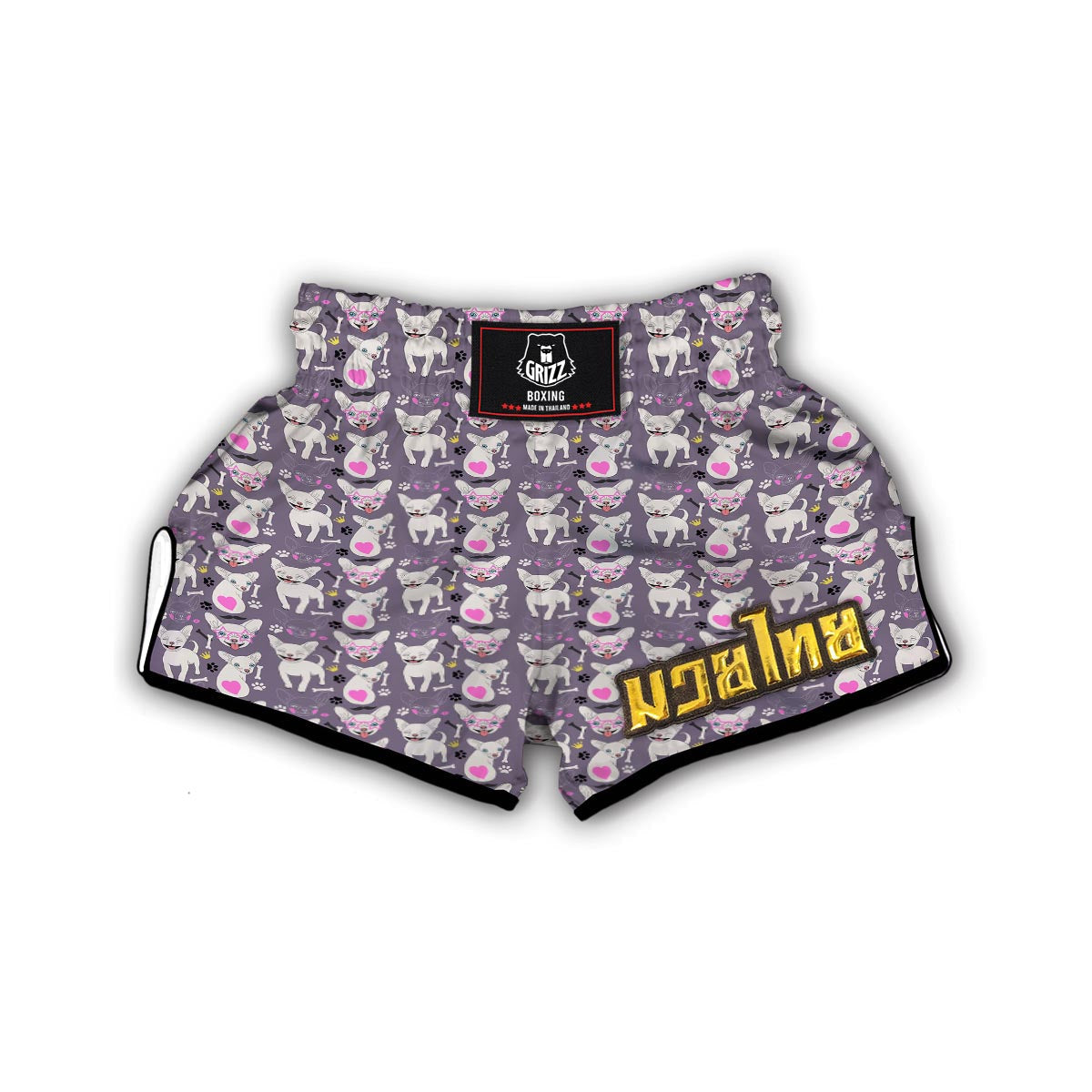 Chihuahua Print Pattern Muay Thai Boxing Shorts-grizzshop