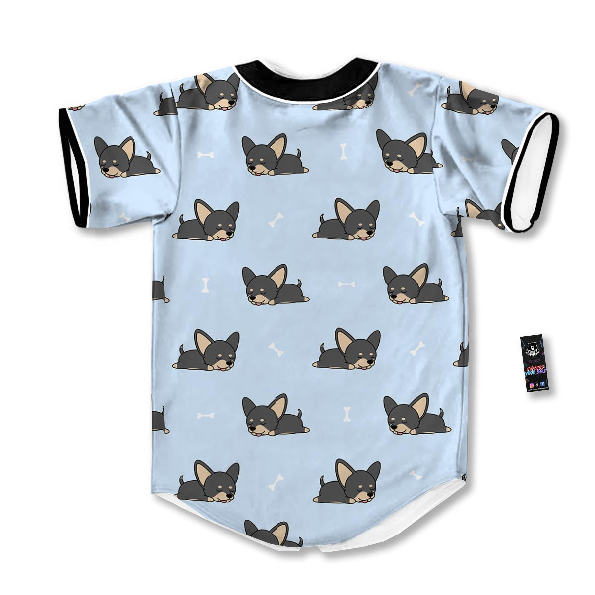 Chihuahua Sleeping Print Pattern Baseball Jersey-grizzshop