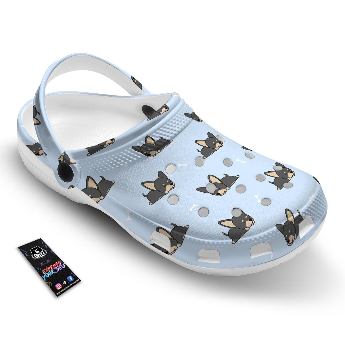 Chihuahua Sleeping Print Pattern Clog-grizzshop