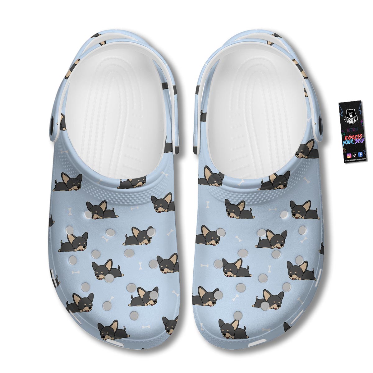 Chihuahua Sleeping Print Pattern Clog-grizzshop