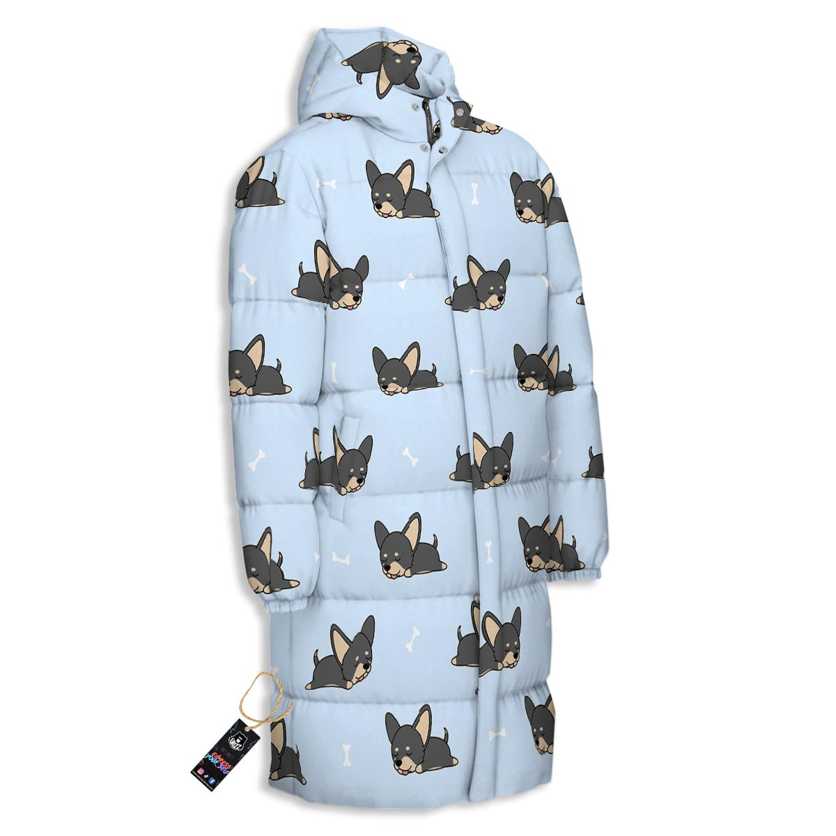 Chihuahua Sleeping Print Pattern Long Down Jacket-grizzshop